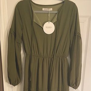 Army green long flowy dress. Size medium (6)